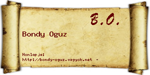 Bondy Oguz névjegykártya